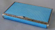 Guilloche enamel & silver card case