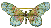 Plique-a-jour Enamel Butterfly Brooch